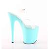 Pleaser - FLAMINGO808 Sandale à bride à la cheville, Pole dance chaussures - Transparent/Bleu Product image